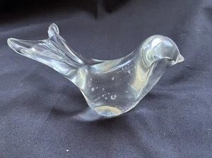 Vintage Clear Art Glass Bird Figurine Bubbles - Picture 1 of 5
