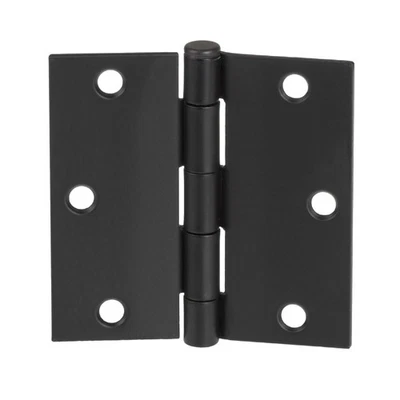 ILYAPA 18 Pack of Door Hinges Black - 3 ½ x 3 ½ Inch Square Interior Hinges for Doors