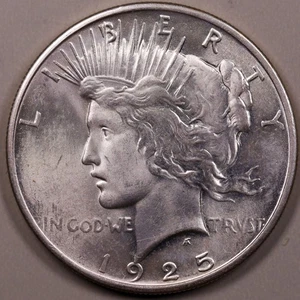 1925-P Peace Dollar Choice BU+ ***RARE ORIGINAL BLAST WHITE COIN*** - Picture 1 of 2