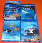 Sharks 3D Ocean Wonderlands 3D Dolphins Whales 3D Blu Ray 3 Disc Watched Once