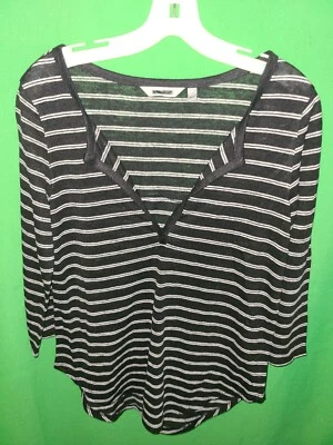 5978) NUEVO SIN ETIQUETAS ATHLELA Pequeño Negro Blanco Lino Jersey Tejido Top Camiseta Nuevo  Foto 1 de 4