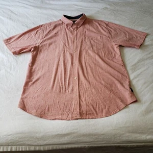 Ocean Current Men's XXL Button Up Short Sleeve Shirt Woven Red Speckles - Picture 1 of 7