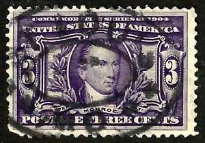 Sc #327 ST LOUIS MO Oval Town Fancy Cancel 3 Cent Monroe US 35F71 - Picture 1 of 1