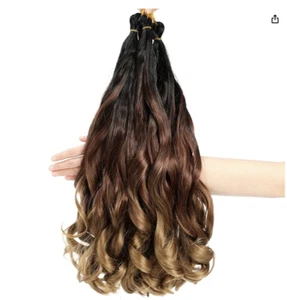 French Curly Braiding Hair 18" Pre Stretched 8 PACK Crochet Extensions Bouncy - Picture 1 of 1