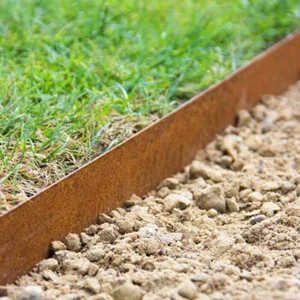 Steel Metal Lawn Edging 100cm x 15cm 3 Thicknesses of Steel & Cut to length - Picture 1 of 4