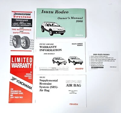 Manual del propietario ISUZU RODEO 2000 FABRICANTE DE EQUIPOS ORIGINALES con libros complementarios excelente sin usar LN ¡DIFÍCIL DE ENCONTRAR! Foto 1 de 4