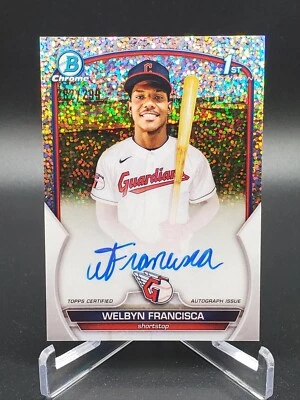 Welbyn Francisca 2023 Bowman Chrome 1st Speckle Refractor Auto /299 Guardians - Image 1 of 2