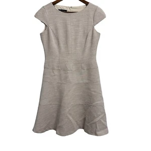 Jones New York Tweed A-Linie Flügelärmel Kleid Damengröße 8 taupe hellbraun ohne Gürtel - Bild 1 von 7