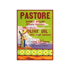 Kitchen Label Art, Vintage Olive Oil Kitchen Décor, 10" x 6", REPRODUCTION - Picture 1 of 1