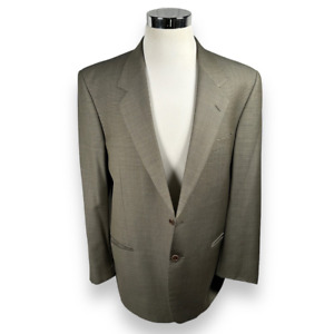 Valentino Uomo Mens Blazer 2 Button Jacket Brown Wool Blend Houndstooth Long 44L