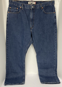 Levis 505 Regular Fit Mens 38X28 Dark Wash Blue Denim Jeans High Rise Pre Owned