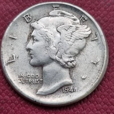 1944 Mercury Dime 10c MINT ERROR - OFF CENTER Rare #30350 - Image 1 of 2