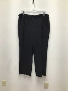 Maggie Barnes Womens Black Flat Front High Waist Straight Leg Dress Pants 16WP - Picture 1 of 7