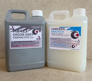 Convertible Roof CANVAS DYE Kit with Nano Waterproofing Soft Top Restorer Grey - Picture 1 of 11