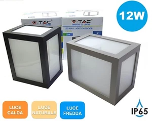 V-TAC VT-822 LAMPADA DA MURO DA ESTERNO GIARDINO LED 12W NERO o GRIGIO IP65 - Foto 1 di 1