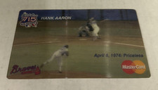 Hank Aaron 715 HRs Hologram Mastercard Sports Authority Ad Card 4/8/74 PRICELESS