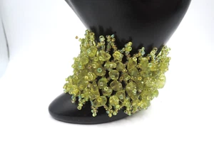 Peridot Chip und Rocailles breites Armband, um 1990 - Bild 1 von 4