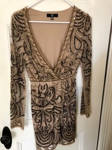 Sequined dress by Misguided size 4 gorgeous mesh back - Picture 1 of 4