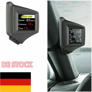 OBD2+GPS HUD Head Up Display Gauge Auto Digital Tacho Wasser Öl Temp Alarm DHL - Bild 1 von 11