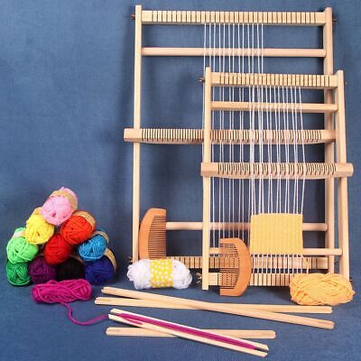 Large Wooden Weaving Loom Kit Frame Tools DIY Craft Beginner Tapestry Kit New • 61.19€