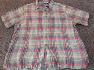 Roundtree & Yorke Mens Shirt Extra Large green plaid button down multicolor - Picture 1 of 10