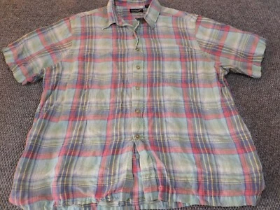 Roundtree & Yorke Mens Shirt Extra Large green plaid button down multicolor - Image 1 of 4