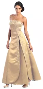 Abikleid Ballkleid Abendkleider Hochzeit Brautjungfernkleid gold Gr.34 XS NEU - Bild 1 von 12