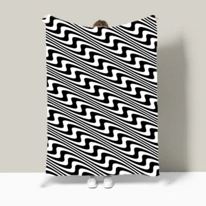 Geometric Spirals Radial Warm Flannel Bedspread Sofa Throw Blanket Holiday Gift - Picture 1 of 22