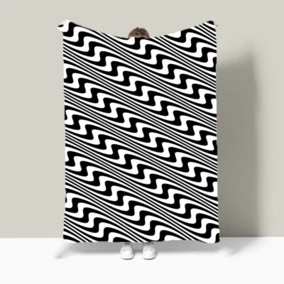 Geometric Spirals Radial Warm Flannel Bedspread Sofa Throw Blanket Holiday Gift - Image 1 of 4