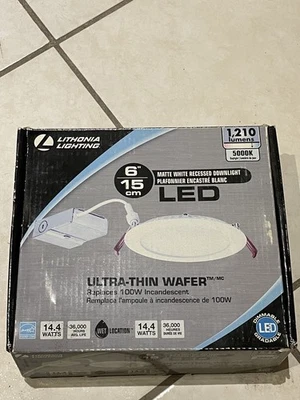 10x (pack of 10 units) Recessed Downlight Ultra Thin 6" LED Lithonia OPEN BOX.  - Image 1 of 4