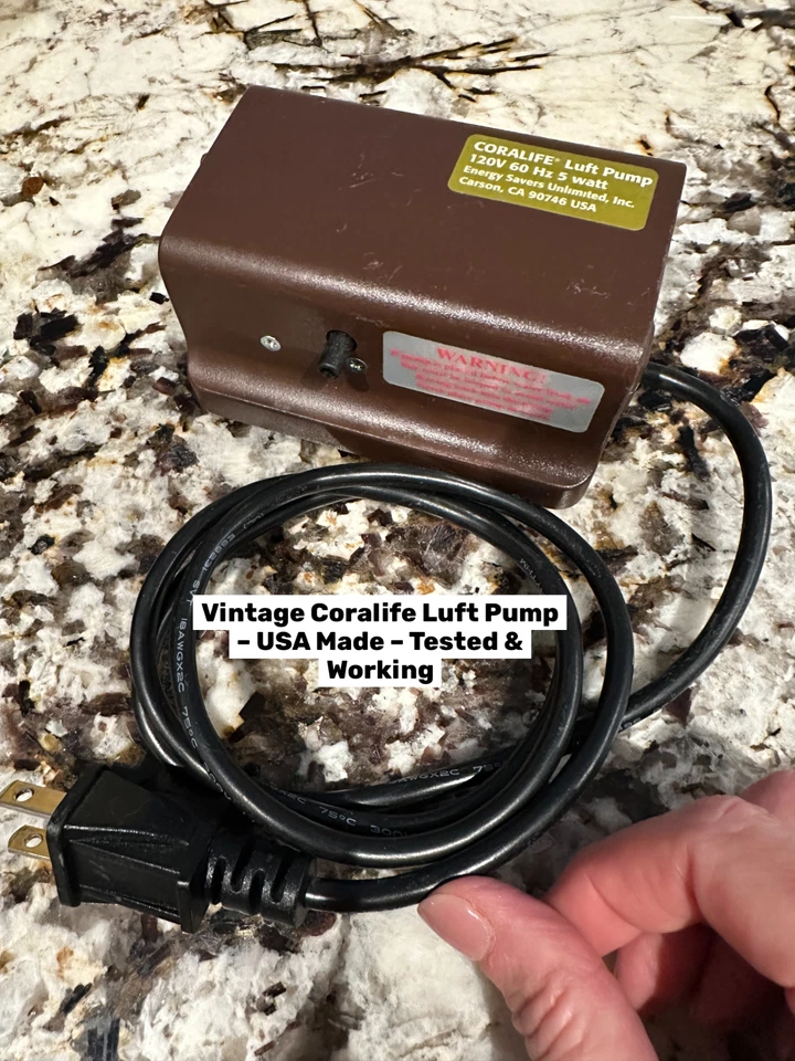 Bomba de aire vintage Coralife Luft hecha en EE. UU. bomba de aire de acuario de alta presión 7 PSI Foto 1 de 4