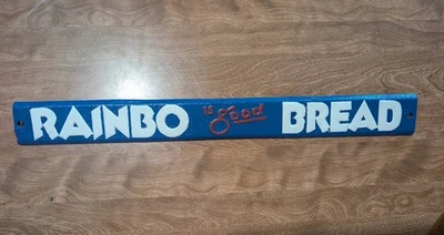 LETRERO DE HIERRO FUNDIDO A PRESIÓN PUERTA PAN RAINBO IS GOOD VINTAGE EN EXCELENTE ESTADO Foto 1 de 4