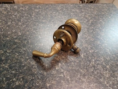 Antique Architecture Salvage Brass Screen Door Knob Lever Pull Replacement Parts - Image 1 of 4