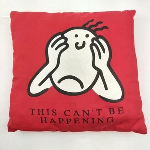 Vintage 1995 J Jim Benton This Cant Be Happening Face It Square Throw Pillow Red - Picture 1 of 12