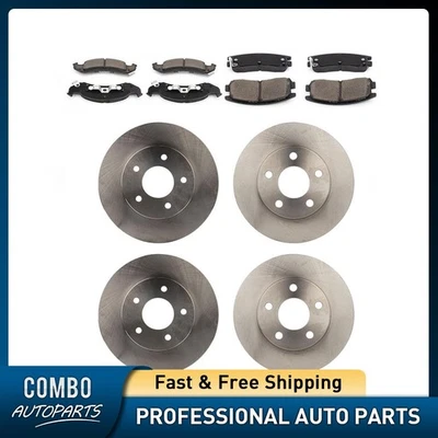 Rotores de freno de disco delanteros traseros + Kit de pastillas de freno de cerámica para Buick Riviera Foto 1 de 4