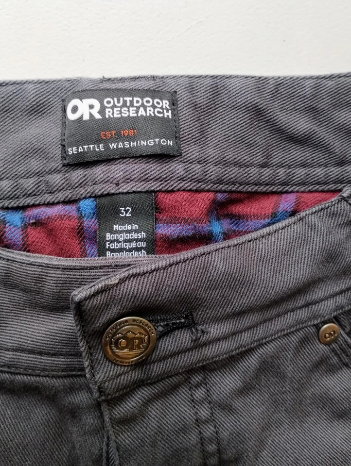 Pantalones de trabajo forrados Outdoor Research Method para hombre interior de franela gris 32x32 Foto 1 de 4
