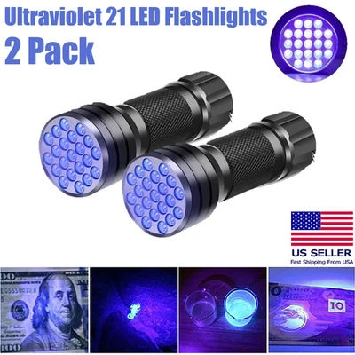 2X Linterna LED Ultra Violeta UV Luz Negra 395 NM Lámpara de Inspección Antorcha Foto 1 de 4
