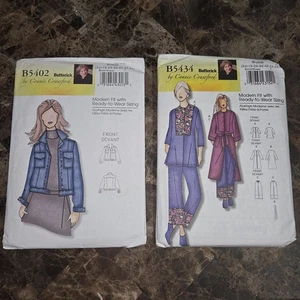Lot Of 2 Butterick B5402 B5434 Pattern Plus Sz XXL To 6X New Jacket & Robe + PJs - Picture 1 of 6