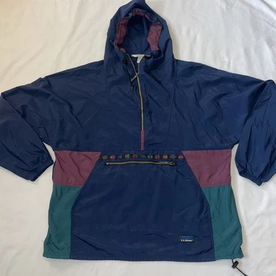 Vintage LL Bean Mountain Classic Anorak Windbreaker Jacket Size Large 1/2 Zip  - Image 1 of 4