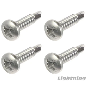Self Drill Tek Screws Phillips Pan head Stainless Steel #14 x 1" Qty 1000 - Picture 1 of 2