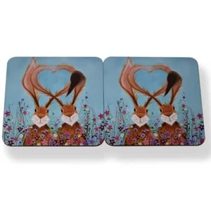 D & C Hares In Love Coasters - Set Of 6 C011HARE - Picture 1 of 1