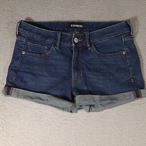 Express Shorts Womens 6 Blue Shortie Relaxed Low Rise Stretch City Minimalistic