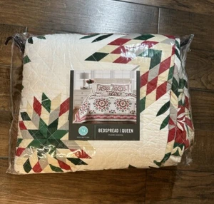 New Martha Stewart Holiday Snow Flake Queen Bedspread Only - Picture 1 of 4