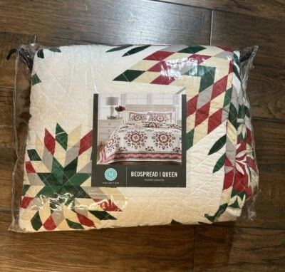 New Martha Stewart Holiday Snow Flake Queen Bedspread Only - Image 1 of 4