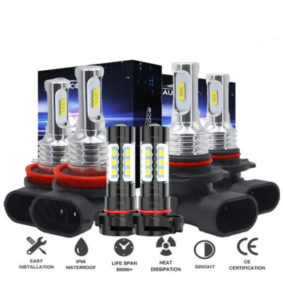 Farol de LED Hi/Lo + farol de neblina combo 6X 6000K para Chevy Avalanche 2007-2013 - Imagem 1 de 4