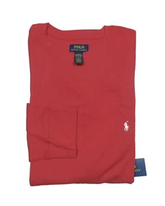 Polo Ralph Lauren Big & Tall Red Solid Waffle Knit Thermal Long Sleeve T-Shirt - Picture 1 of 2