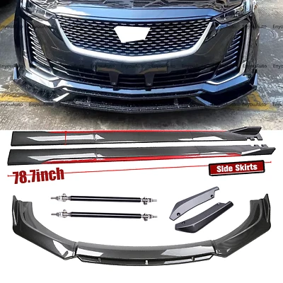 For Cadillac XT4 XT5 XT6 Front Rear Bumper Lip+78.7"Side Skirt Extension Body Foto 1 de 4