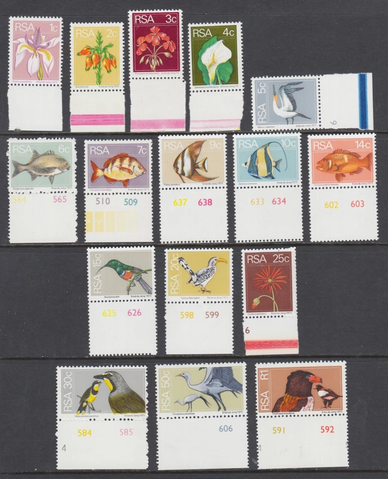 South Africa Sc 408-423 MNH. 1974 Definitives, cplt set, fresh, bright, VF - Image 1 of 1