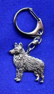 Schipperke Nickel Silver Key Ring Chain Holder Jewelry* - Picture 1 of 1
