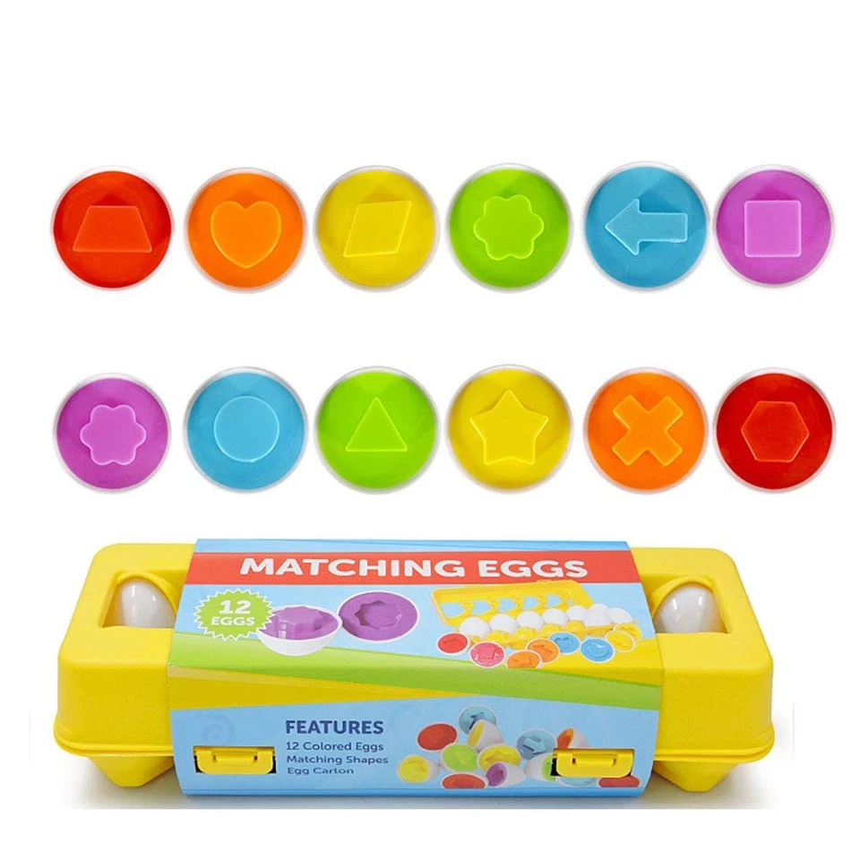 Junbestn Color Shape Matching Eggs Toys Gift for 1 2 3 Years Old Girls and Boys